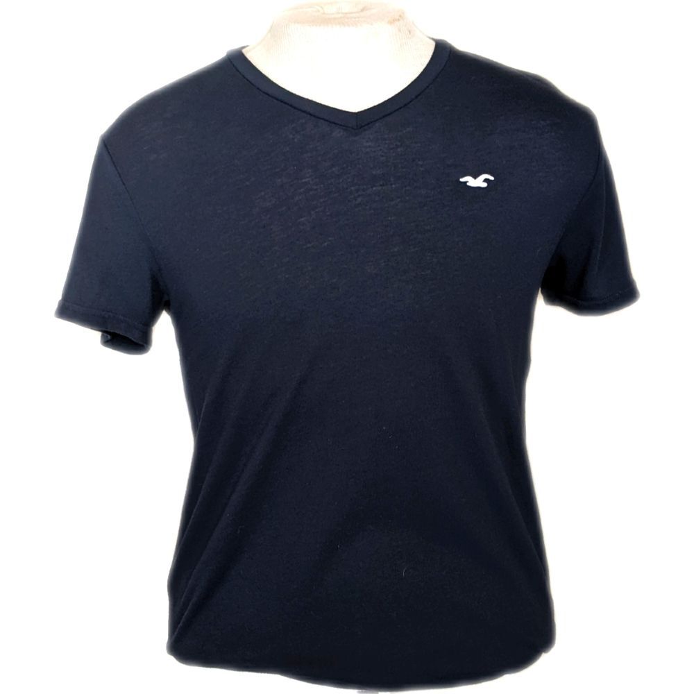 Hollister California navy blue v-neck neck tee t-shirt S